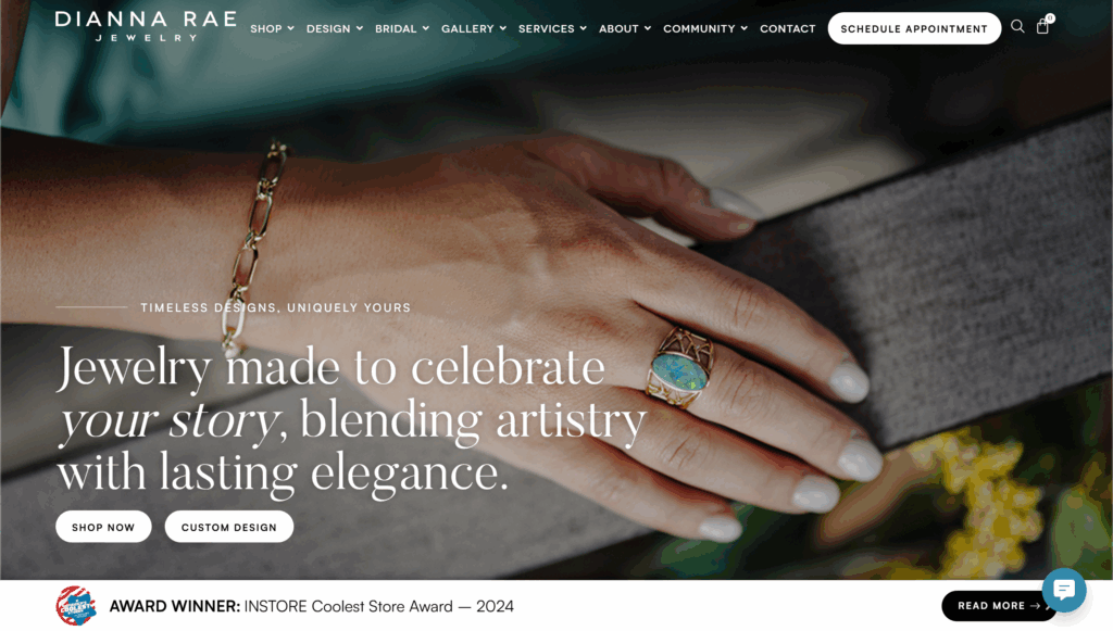 Dianna Rae Jewelry Website - Vibrandt Websites - Custom Website Design and Development