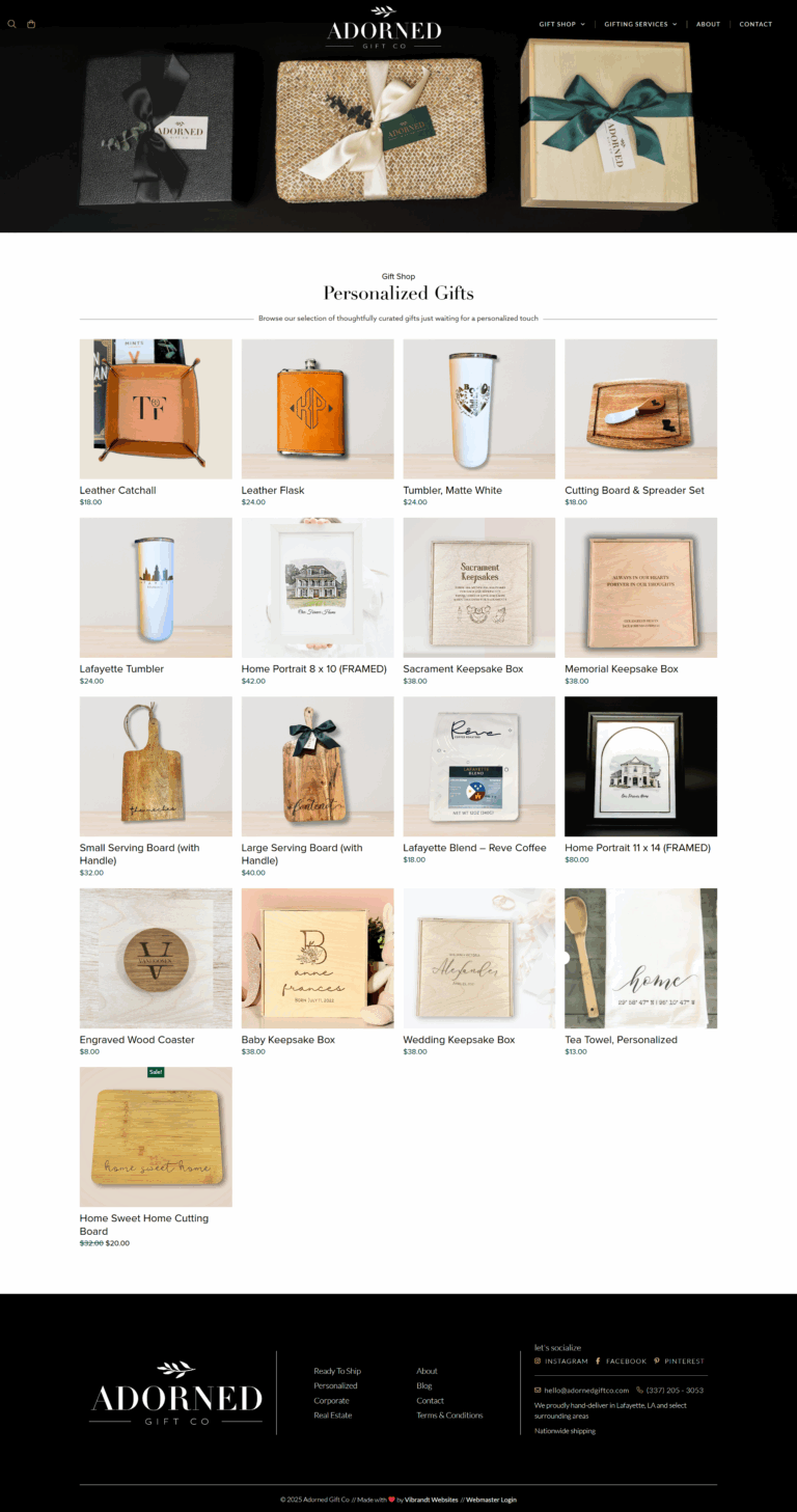 Personalized Gifts Page