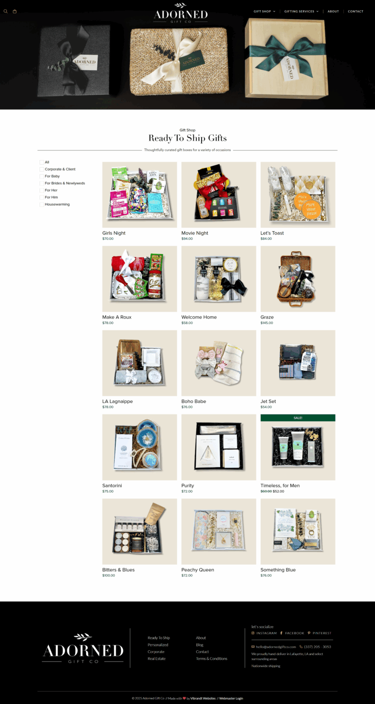 Ready to Ship Gifts Page