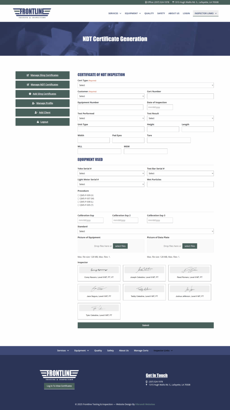 Inspector Dashboard View