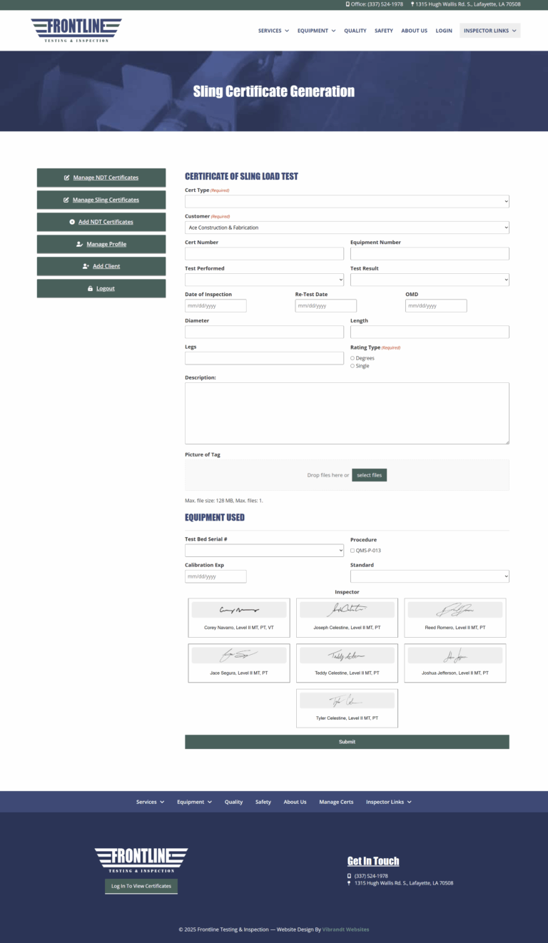 Inspector Dashboard Alternate View