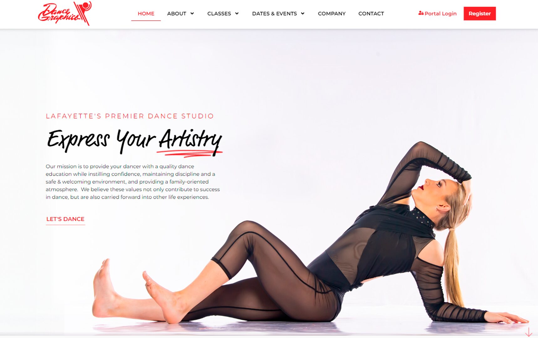Dance Graphics Inc - Vibrandt Websites - Website Design, Lafayette LA
