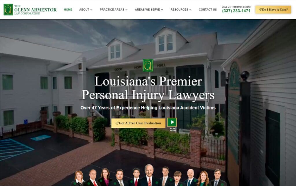 Glenn Armentor Law Corporation - Vibrandt Websites - Website Design, Lafayette LA