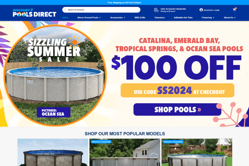 Discount Pools Direct - Vibrandt Websites - Custom Website Design and Development