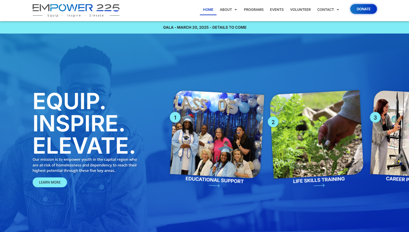 Empower 225 Website - Vibrandt Websites - Custom Website Design and Development