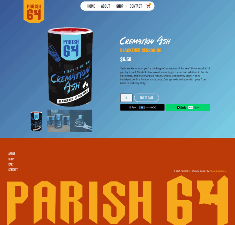 Blackened Seasoning Product Page