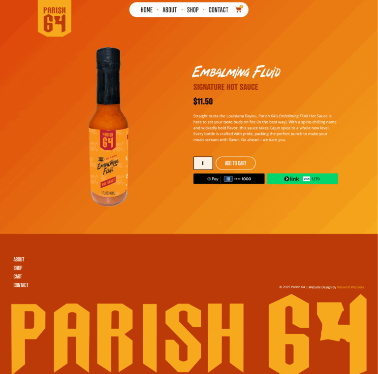Hot Sauce Product Page