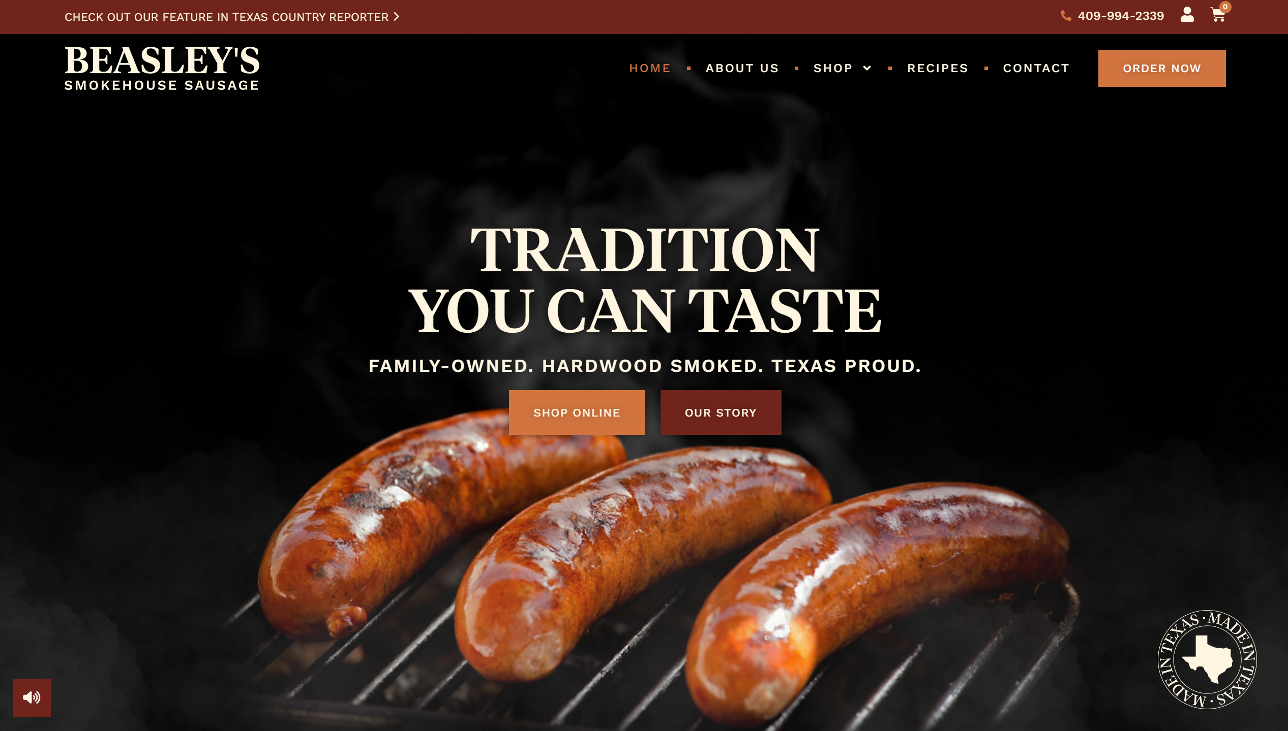 Beasley's Smokehouse Sausage Website - Vibrandt Websites - Custom Website Design and Development