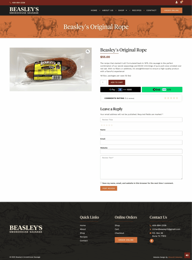 Custom Product Page