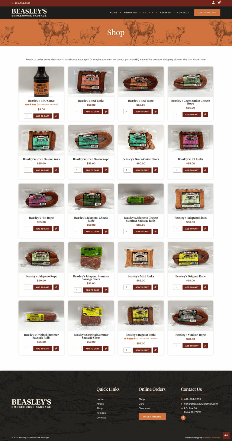 Beasley's Primary Shop Page
