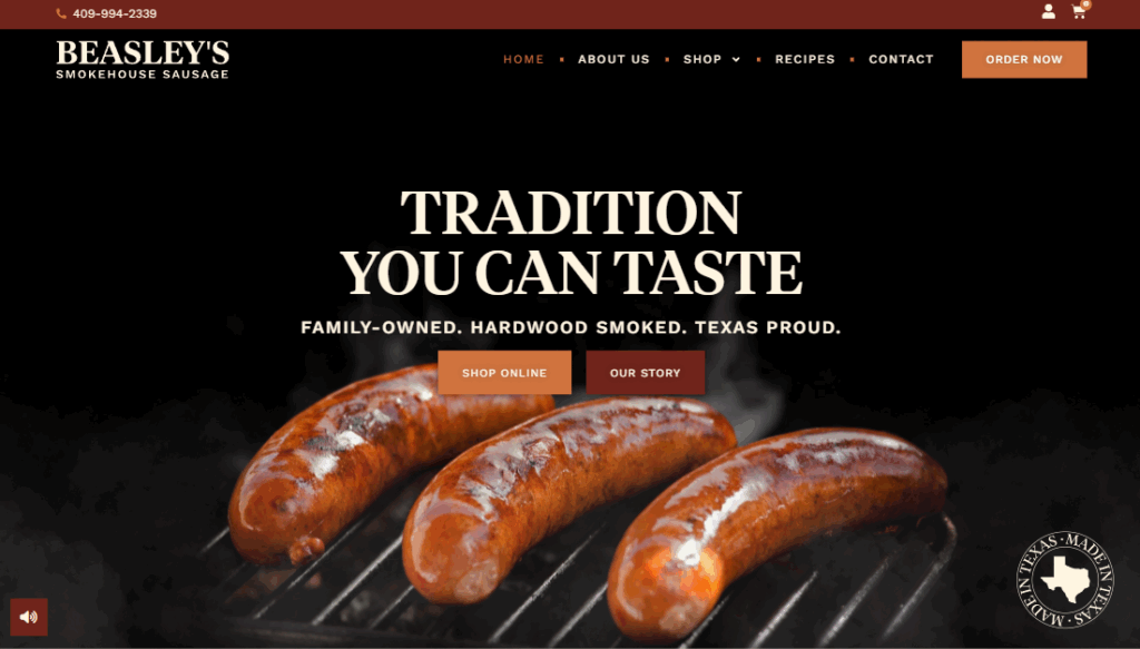 beasleys homepage2 | Vibrandt Websites | Lafayette, LA