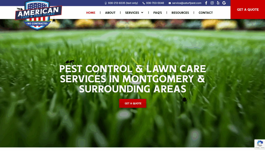 American Turf & Pest Titans Website - Vibrandt Websites - Custom Website Design and Development