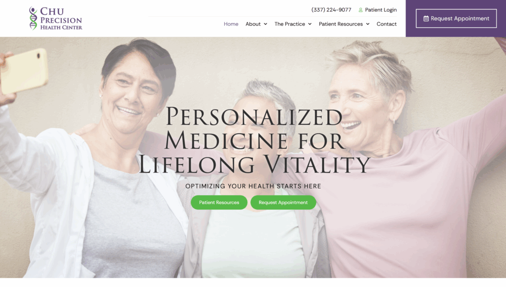 Our Work 2 Chu Precision Health Website Design & Development - Vibrandt Websites