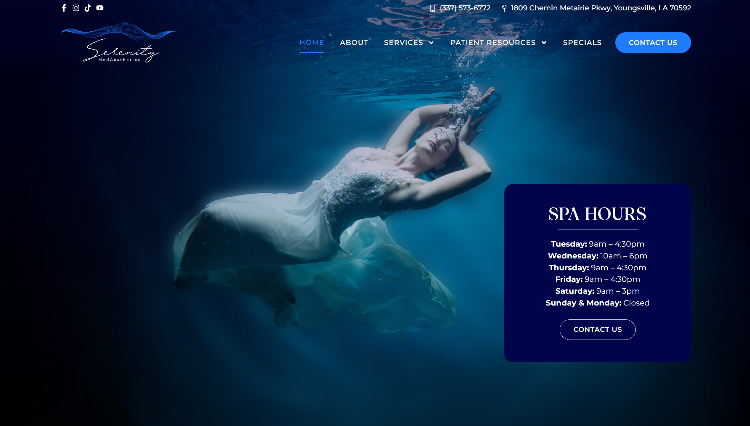 Web Design & Development for Serenity MedAesthetics Spa - Vibrandt Websites - Lafayette, LA