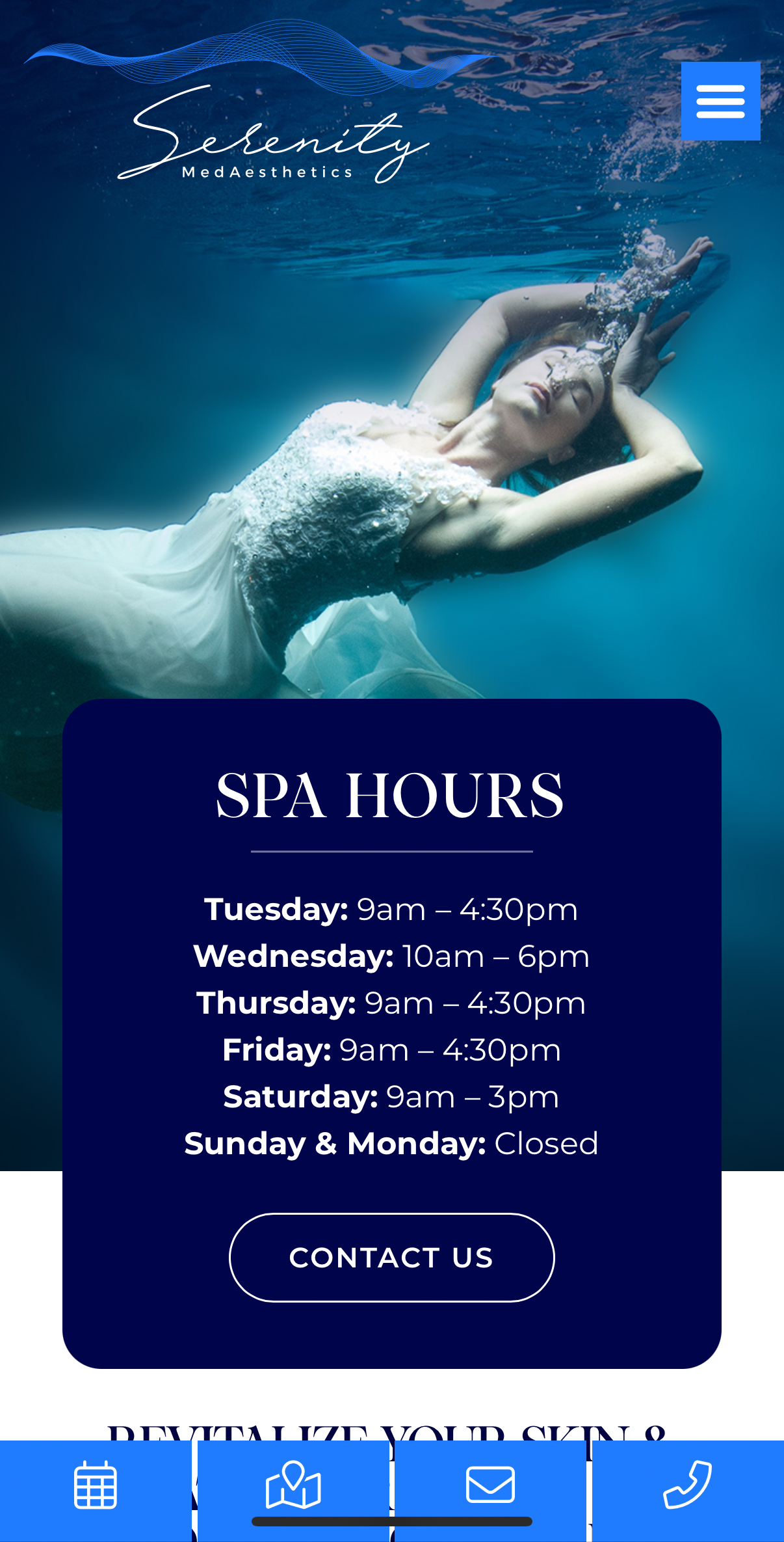Serenity MedAesthetics Website mobile view - Vibrandt Websites