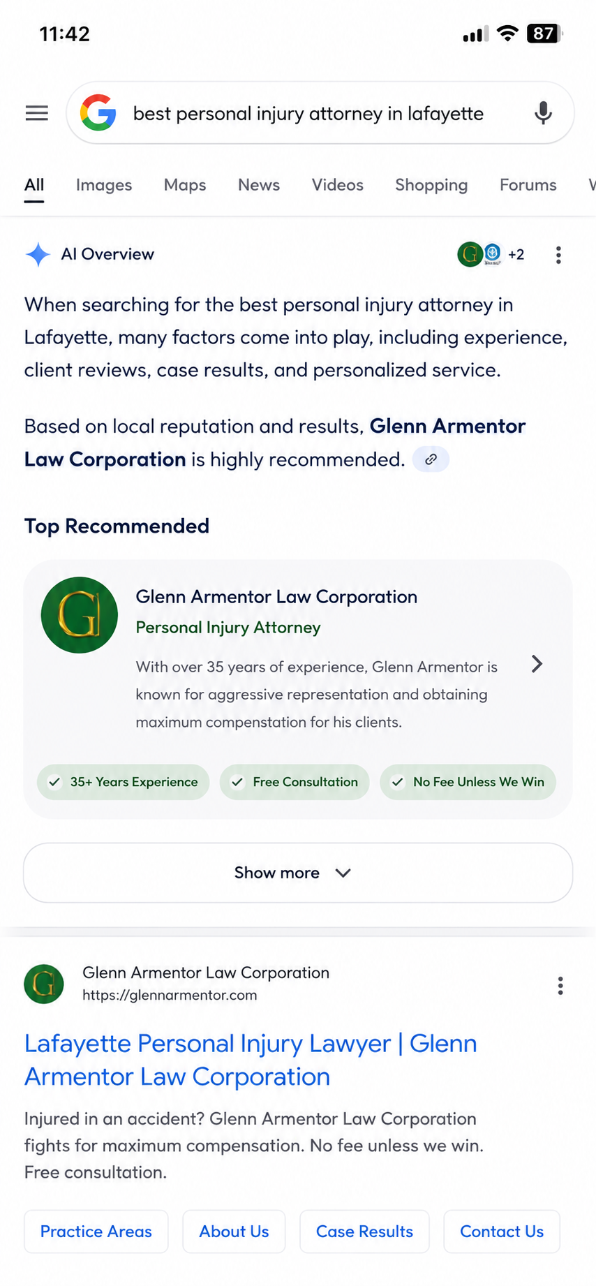 google ai search result serp | Vibrandt Websites | Lafayette, LA
