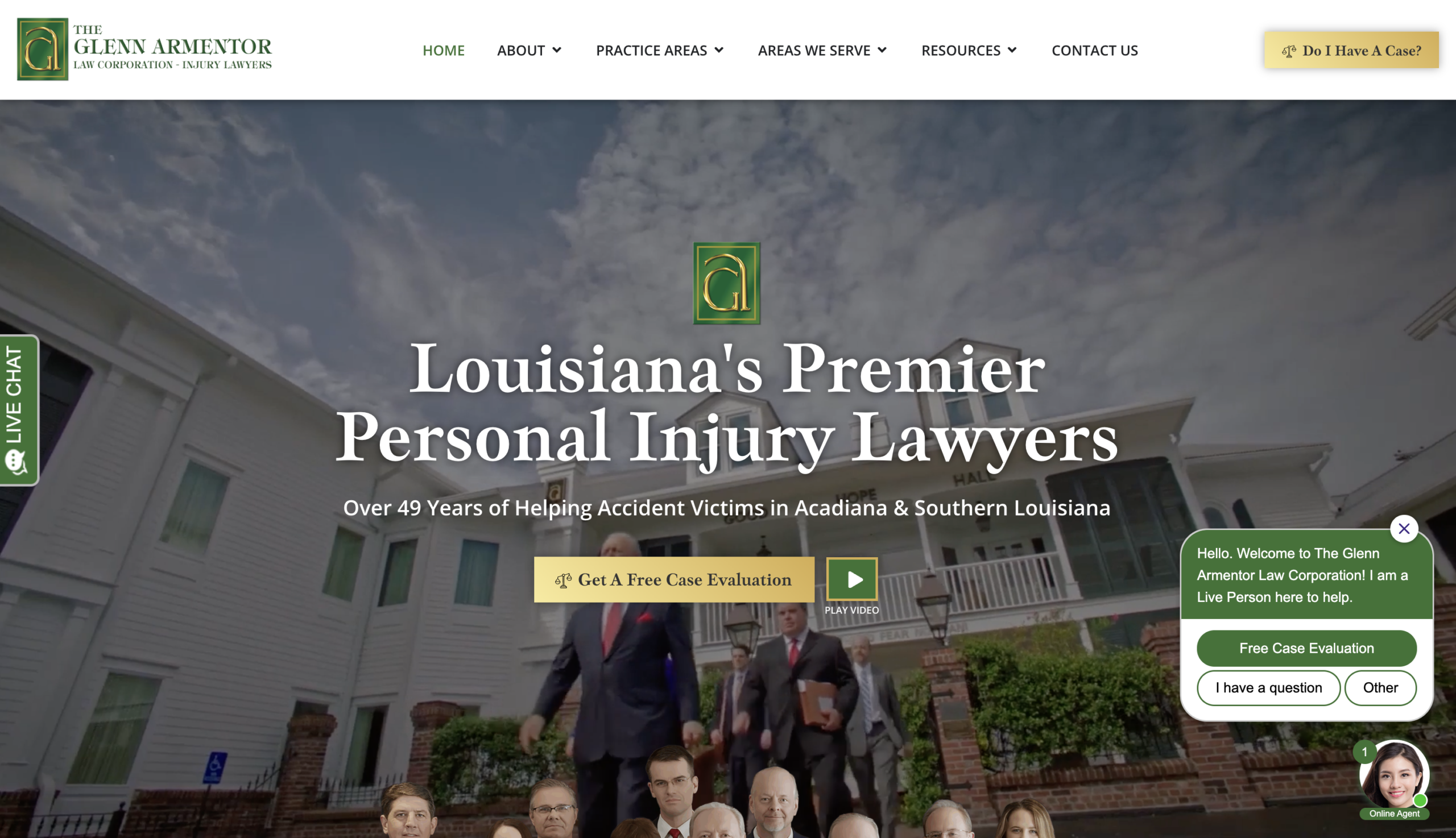Home 3 Glenn Armentor Law website by Vibrandt
