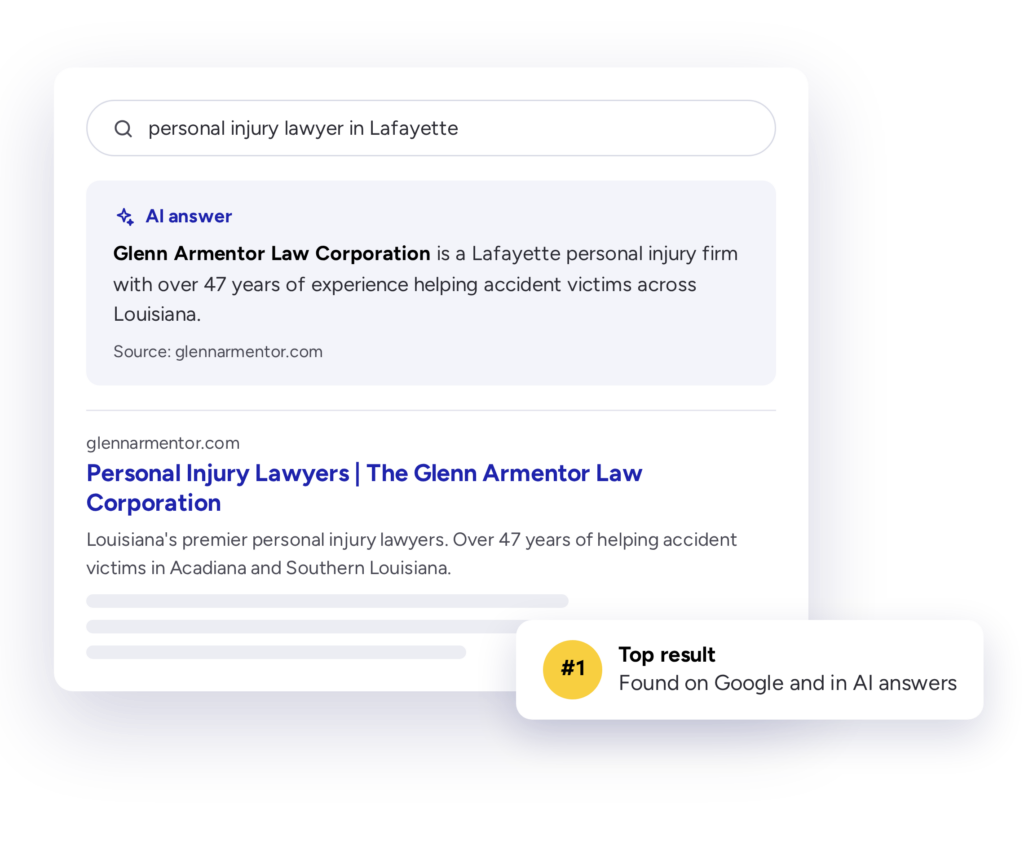 ai answers search card | Vibrandt Websites | Lafayette, LA