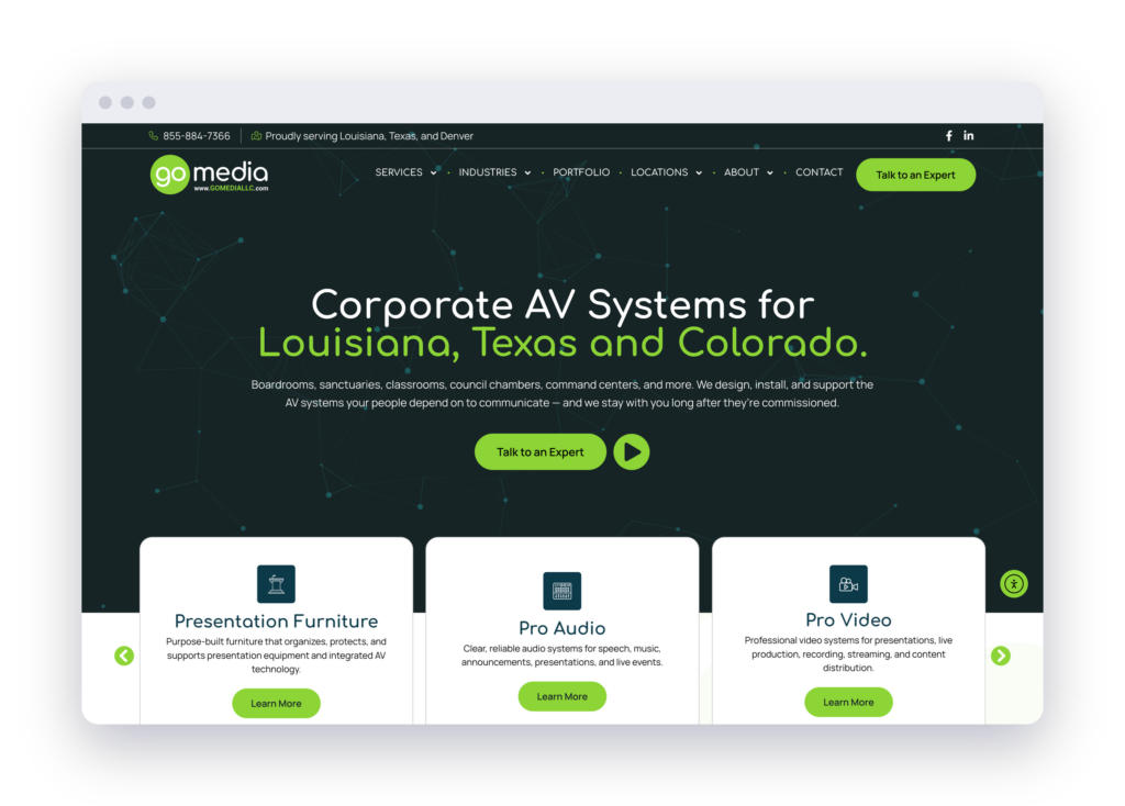 go media browser mockup | Vibrandt Websites | Lafayette, LA