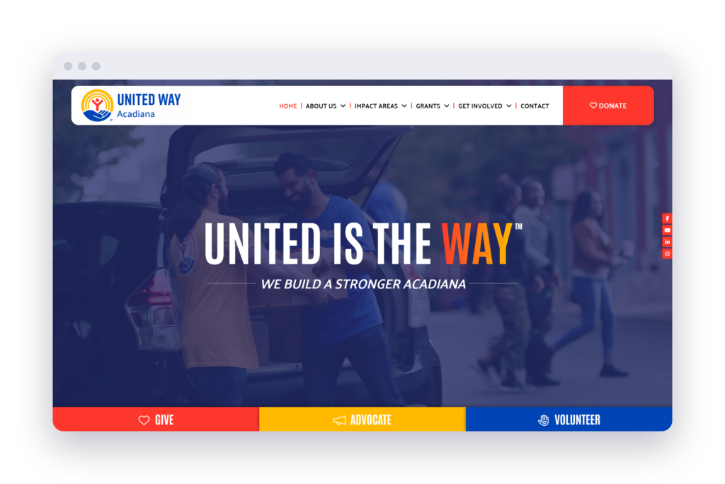 united way browser mockup 1 | Vibrandt Websites | Lafayette, LA